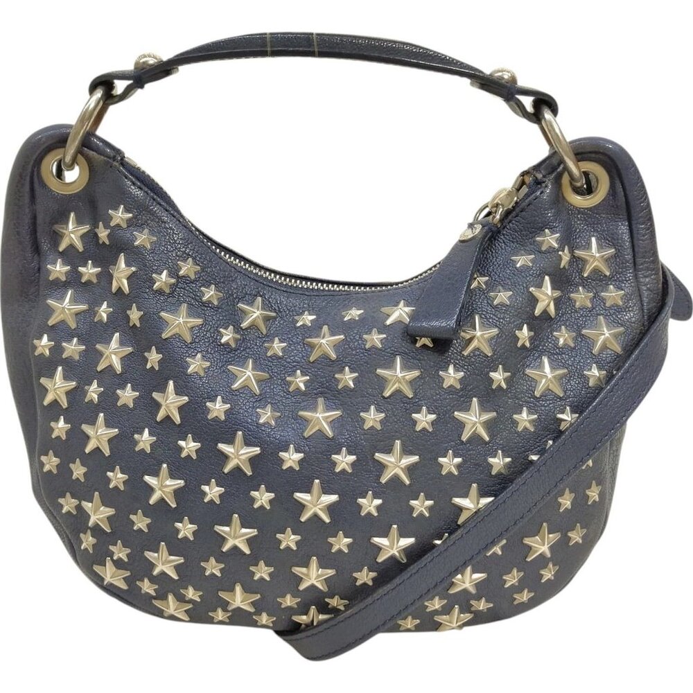 782281BJ (L4) Jimmy Choo Crossbody Bag Navy Blue Leather